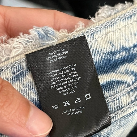 NWOT BE GIRL Acid Wash Knee Length Distressed Denim Midi Skirt | size XS - Picture 8 of 9